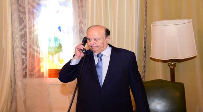 
                     مكالمة هاتفية هامة بين الرئيس هادي و الميسري و سالمين وهذا ما دار فيها ! 