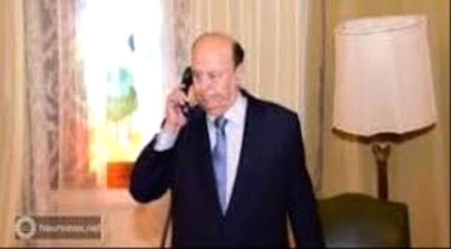 
                     مكالمة هاتفية بين الرئيس هادي و محافظ مأرب  وهذا مادار فيها!