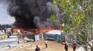 لبنان.. حريق كبير في مخيم للنازحين السوريين.
